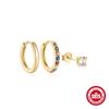 Brincos clássicos versáteis de prata esterlina S925 com diamantes, conjunto de brincos, brincos, brincos, brincos de temperamento com diamantes coloridos, mais vendidos na Europa e América