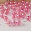 Chen Ming 16mm Acrílico Alto Brilho Banhado Cor UV Furo Reto Conta Redonda DIY Feito à Mão Contas Penduricalho para Carro Pulseira Acessórios para Contas