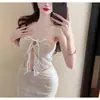 Hermoso Camisón de Encaje Irregular para Mujer, Verano Pura Deseo Dulce Picante Chica Sexy Tubo Superior, Estilo Tailandés Nicho