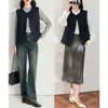 Jaqueta Colete de Ráfia Vintage de Alta Qualidade com Gola Redonda e Sem Mangas para Mulheres, Novo Estilo Outono 2026, Colete Versátil Elegante e Rejuvenescedor