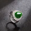 Kaiwei vivo con productos jade verde se refiere a piedra desnuda grande diamante completo forma de pera jade verde ágata vivo con productos moda caliente suministro