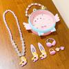 Pulsera infantil de sirena de nueva celebridad en línea, linda concha, clip de oreja sin dolor, anillo de pelo de princesa sirena, traje, caja de regalo