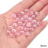 Cuentas Redondas de Color Sólido Rosa Transparente de Vidrio Cuentas de Cristal Cuentas de Rueda Cuentas de Bambú Material para Accesorios DIY Pulsera