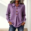 Ropa Europea y Americana Transfronteriza para Mujer Sitio Independiente de Amazon Primavera y Otoño 2026 Nueva Camisa de Algodón y Lino de Color Sólido para Mujer con Botones y Manga Larga