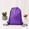 Bolsa de poliéster lisa com cordão para esportes de maratona, mochila com cordão promocional, mochila de armazenamento esportivo com logotipo impresso