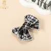 Pinza para el cabello de tela con lazo retro para niñas europeas y americanas Estampado de tela a cuadros Pinza todo incluido para bebé Accesorios para niños Venta al por mayor