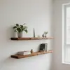 Estante Vintage de Madera de Olmo Viejo, Estante de Pared de Madera Maciza, Estantería de Madera Weathered, Estante de Pared para Decoración de Pared