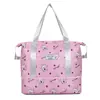 Bolsa de almacenamiento de viaje de gran capacidad, bolso de mano con dibujos animados lindos, se puede colgar en el equipaje, bolsa organizadora de ropa