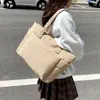 Bolso tote de mujer de comercio exterior transfronterizo, bolso de mano, bolso de hombro, gran capacidad, relleno de plumón, ligero y simple para otoño e invierno