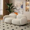 Sofá Doble para Salón de Belleza Vellón de Cordero Verde Estilo Crema Celebridad de Internet Tienda de Ropa para Mujer Área de Descanso para Apartamento Pequeño Recepción