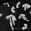 Accesorios para Uñas Acabado Satín Producto Terminado Moño Blanco Perlado Suave Esculpido Corbata de Moño Satín Decoraciones Mixtas 3D para Uñas