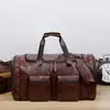 Bolsa de viagem de couro PU super grande capacidade, bolsa de viagem de negócios masculina, bolsa coreana portátil de ombro para viagem