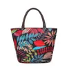 Bolsa de Tela Floral Impermeable de Mano Bolsa para Almuerzo Bolsa de Mano para Lonchera Bolsa de Mamá Bolsa Cuadrada Pequeña Bolsa para Fiambrera Bolsa de Puesto