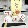 Caqui Caqui Ruyi Aleación Cuatro Tazones Cuatro Pares de Palillos Creativo Hogar Cerámica Tazón Palillos Vajilla Set Evento de Negocios Regalo Al Por Mayor