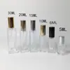 Estoque de Fábrica Tampa Quadrada Transparente com Rosca Frasco de Perfume Tampa Dourada Prata Preta Frasco de Vidro com Borrifador Vazio Frasco de Perfume Portátil