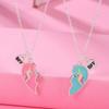 Bff Corazón Roto Unicornio Mejores Amigos Imán Colgante de Aleación Collar para Niños Set de Dos Piezas Moda