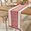 Camino de Mesa Largo Personalizable de Lino Imitación Transfronterizo, Versátil Sencillo de Color Sólido para Mesa de Té, Camino de Mesa para Mueble de TV, Nuevo Estilo Chino Hecho a Medida