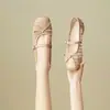Sapatos Mary Jane Respiráveis de Malha Plana Estilo Francês para Mulheres, Verão 2026 Novos Sandálias Macias de Noite com Laço Sapatos de Malha