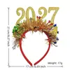 Estilo de Venta Caliente Transfronterizo de Fábrica 2027 Diadema Digital de Año Nuevo Gafas de Tocados para Fiesta Atrezzo para Fotos Transfronterizo