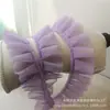 Encaje plisado de malla de doble capa multicolor de 5 cm de ancho, falda de pastel tipo babydoll, falda de tocado multicapa, accesorios de encaje