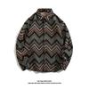 Camisa de Manga Larga Vintage Estilo Barroco Japonés Retro Étnico Tejido y Bordado para Hombre Holgada Otoño e Invierno Abrigo para Pareja Primavera y Otoño