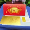 2027 Año de la Oveja Tres Ovejas Traen Prosperidad Lámina de Oro Billete Conmemorativo 100 Yuanes Billete de Oro Saludo de Año Nuevo Sobre Rojo Souvenir Atractivo Regalo