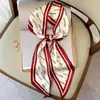 Bufanda Larga Pequeña de Seda para Mujer Verano Cuello Elegante Moda Corbata Cinta para el Cabello Bolsa Diadema Combinación Camisa Cinturón de Cuello Cinturón