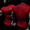 Camiseta para Hombre Breathedivinity Estilo Oscuro Americano Deportes Fitness Secado Rápido Transpirable Compresión Manga Corta