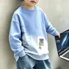 Sudadera de nuevo estilo para niños, de manga larga, fina, elegante, cuello redondo, capa base para niños de mediana y mayor edad, adecuada para primavera, otoño e invierno, con forro polar