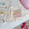 Camiseta Infantil com Estampa de Desenho 2026 Outono Nova Blusa de Manga Longa Infantil Doce e Fofa Versátil Tendência para Meninas Pequenas