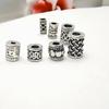 Plata Tibetana Estilo Étnico Retro Cuentas Espaciadoras Cuentas Barril Pasantes Rectos Tubos Rectos Accesorios Materiales para Manualidades Cuentas de Collares Pulseras Hallazgos de Joyería