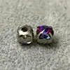 6mm Satélite Colorido Laser K9 Vidro Garra Pequena Redondo Proteína Cristal Iridescente Costurado à Mão Strass para Decoração de Roupas DIY