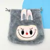 Bolsita de Peluche Linda Estilo Japonés con Cordón Bolsa Portátil para Guardar Servilletas Sanitarias Accesorios JK Bolso Cruzado Pequeño Sencillo