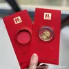 Adesivos de Telefone de Ouro Puro 999 para o Festival da Primavera, Artesanato em Metal de Envelope Vermelho de Alta Qualidade, Presentes para Reunião Anual