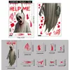 Janela de Shopping Halloween Fantasma Adesivos Assustadores Amazon Popular Decoração de Festa de Halloween Mão Sangrenta Adesivos Estáticos