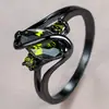 Amazon Wish Oro Negro Forma de S Circonita Anillo de Diamante de Alta Gama Moda Masculina Simple Estilo Europeo y Americano Anillo Venta al por Mayor