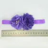 Venta caliente Diadema para bebé europea y americana borde crudo shabby cosida a mano Combinación de flor de gasa con perlas y pedrería Diadema para el cabello infantil