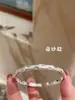 Mercadorias genuínas 9999 Prata de Pés Pulseira Olho de Gato Feminina Sólida Versátil Escovada Pulseira de Prata Esterlina Design de Nicho Pulseira de Prata Presente