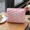 Bolsa de Cosméticos Acolchoada Cor Doce Bolsa de Mão Feminina de Alto Valor Bolsa Grande para Armazenamento de Artigos de Higiene Pessoal Bolsa Interna