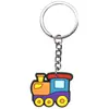 Chaveiro Pingente Trem Desenho Animado PVC Borracha Macia Chaveiro DIY Decoração Mochila Menino Acessórios Transfronteiriços Atacado