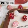 DIY Estilo Japonês Doce e Fofo Colorido Pingente de Morango de Resina Brincos Feitos à Mão Joias Acessórios para Colar Materiais