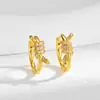 Brincos de Nó de Cordão Redondo Brilhante Estilo Europeu para Mulheres com Strass Incrustado Nicho Luxo Leve Sensação de Alta Qualidade Tarraxas Brinco de Moda Novo