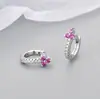 Pendientes de plata de ley 925 con turquesa azul, diseño geométrico de moda estilo ins, únicos y de alta gama, lujo ligero con incrustaciones de diamantes, pendientes de aro para mujer