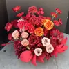 Flores de Seda para Casamento Arranjo de Flores Penduradas Decoração de Casamento Guia de Estrada Banquete de Noivado Chinês Conjunto Completo Arranjo de Flores Decorativo Flor Artificial Tapete de Casamento Matibao
