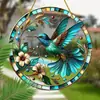 Série Estilo Boêmio Cristal Azul Pintado Fênix Decoração Colorida Pingente Redondo de Acrílico para Interior e Exterior