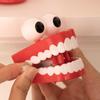 Reloj de cuerda de dientes grandes divertidos, dientes de cuerda, creativo, nuevo, extraño, truco, decoración de escritorio, juguete para niños, regalo del Día del Niño