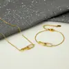 Joyas Transfronterizas Cuadrado Entrelazado Colgante de Circonita Cadena para Clavícula Pulsera Exquisita Juego de Joyas de Lujo Ligero Europeo y Americano Venta al por Mayor