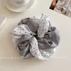 Scrunchie de Tecido com Bolinhas e Blocos de Cor Estilo Coreano para Mulheres Porta-Rabo de Cavalo de Alta Qualidade Prendedor de Cabelo Coque Acessório de Cabelo