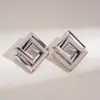 Pendientes Redondos Brillantes de Aguja Plateada Transfronterizos Europeos y Americanos Pendientes de Botón de Lujo Ligero de Gama Alta Pendientes para Mujer con Sentido de Diseño Nicho