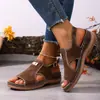 2025 Verano Amazon Comercio Exterior Nueva Primavera/Verano Talla Grande Banda Elástica Cuña Boca de Pez Sandalias de Moda para Mujeres Venta al por Mayor